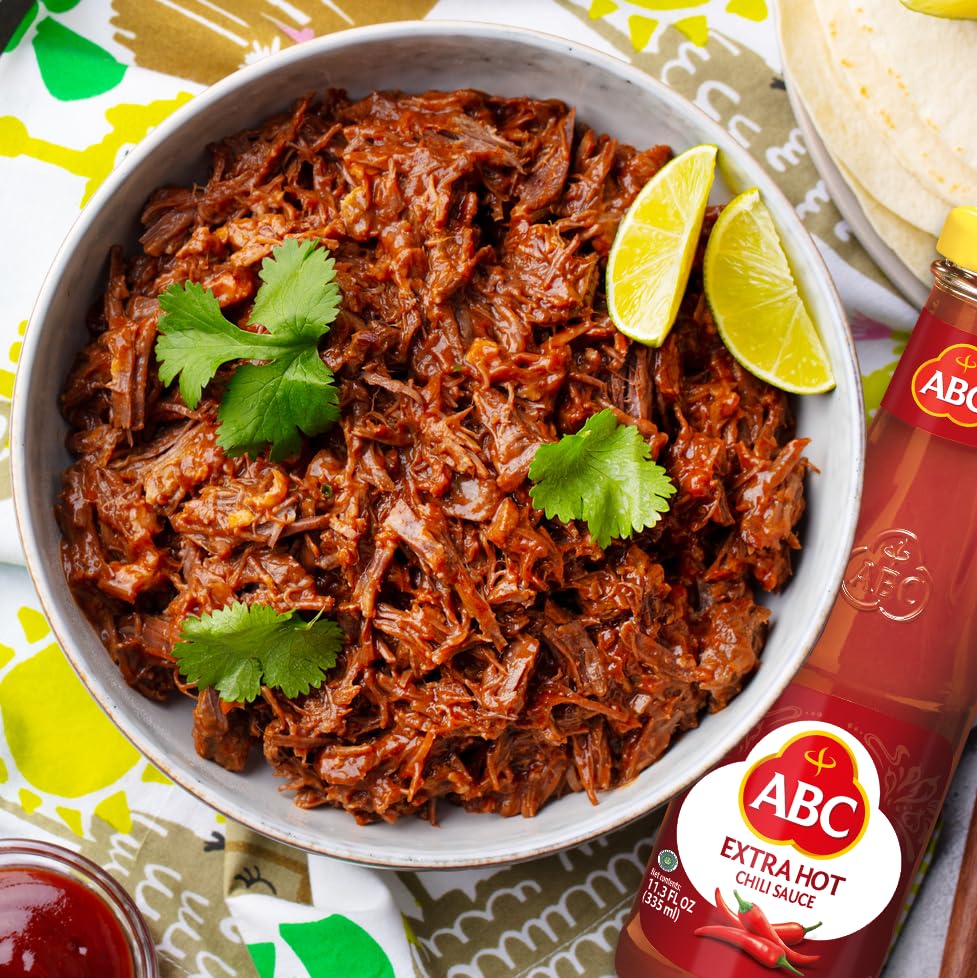 Abc Extra Hot Chili Sauce, 11.3 Oz, Spicy Sriracha Style Sambal, No Msg, Umami Flavor, Indonesian Bbq Dip Made With Chili & Garl