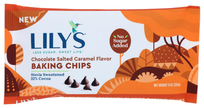 Lily's Chocolate Baking Chips Chocolate Salted Flavor, Caramel, 9 Oz
