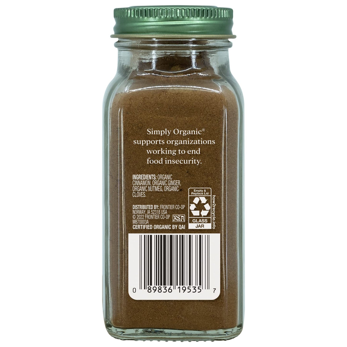 Simply Organic Pumpkin Spice, 1.94-Ounce Jar, Organic Nutmeg, Cloves, Ginger & Cinnamon, Enhances Tea, Seasoning, Kosher