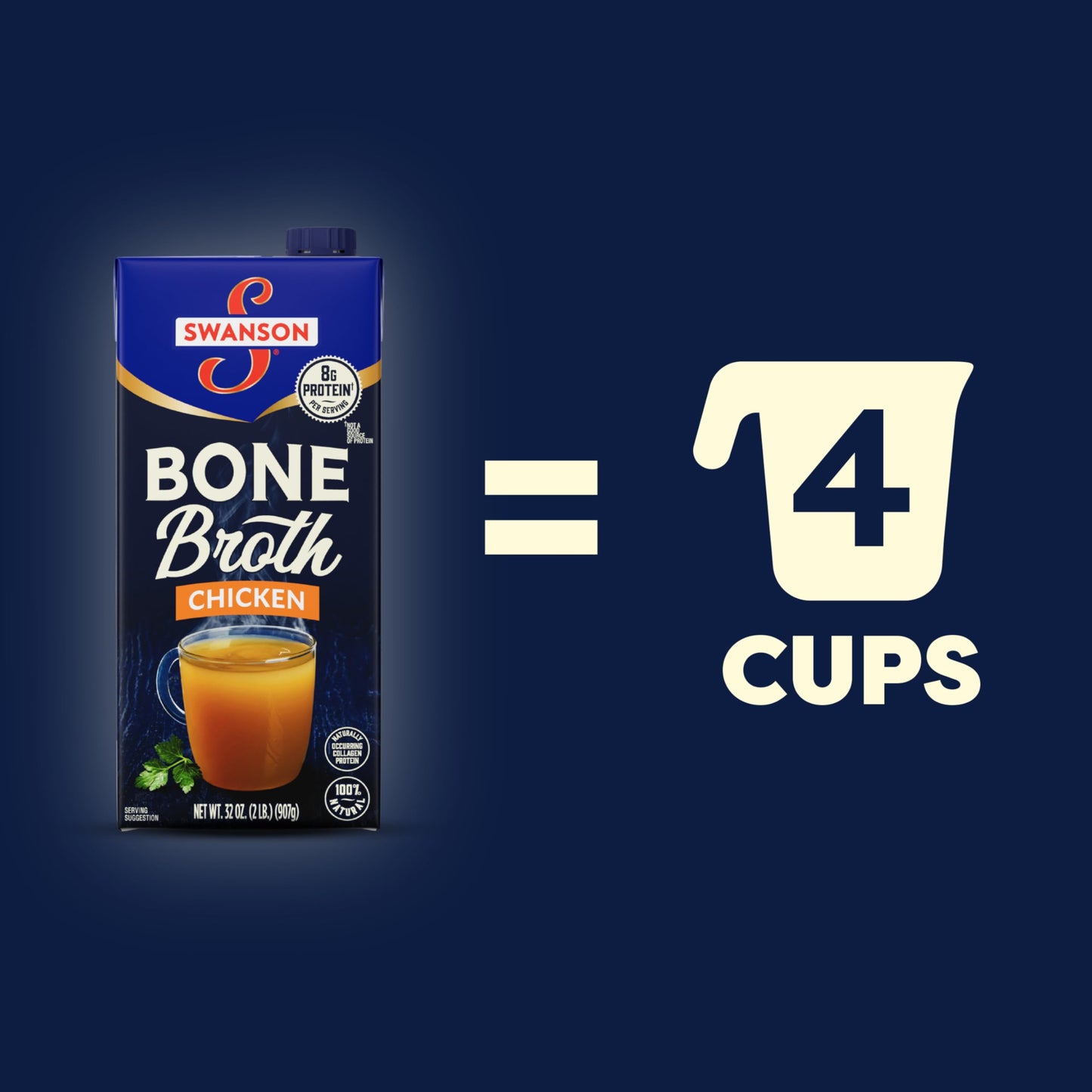 Swanson Chicken Bone Broth, 32 Oz Carton