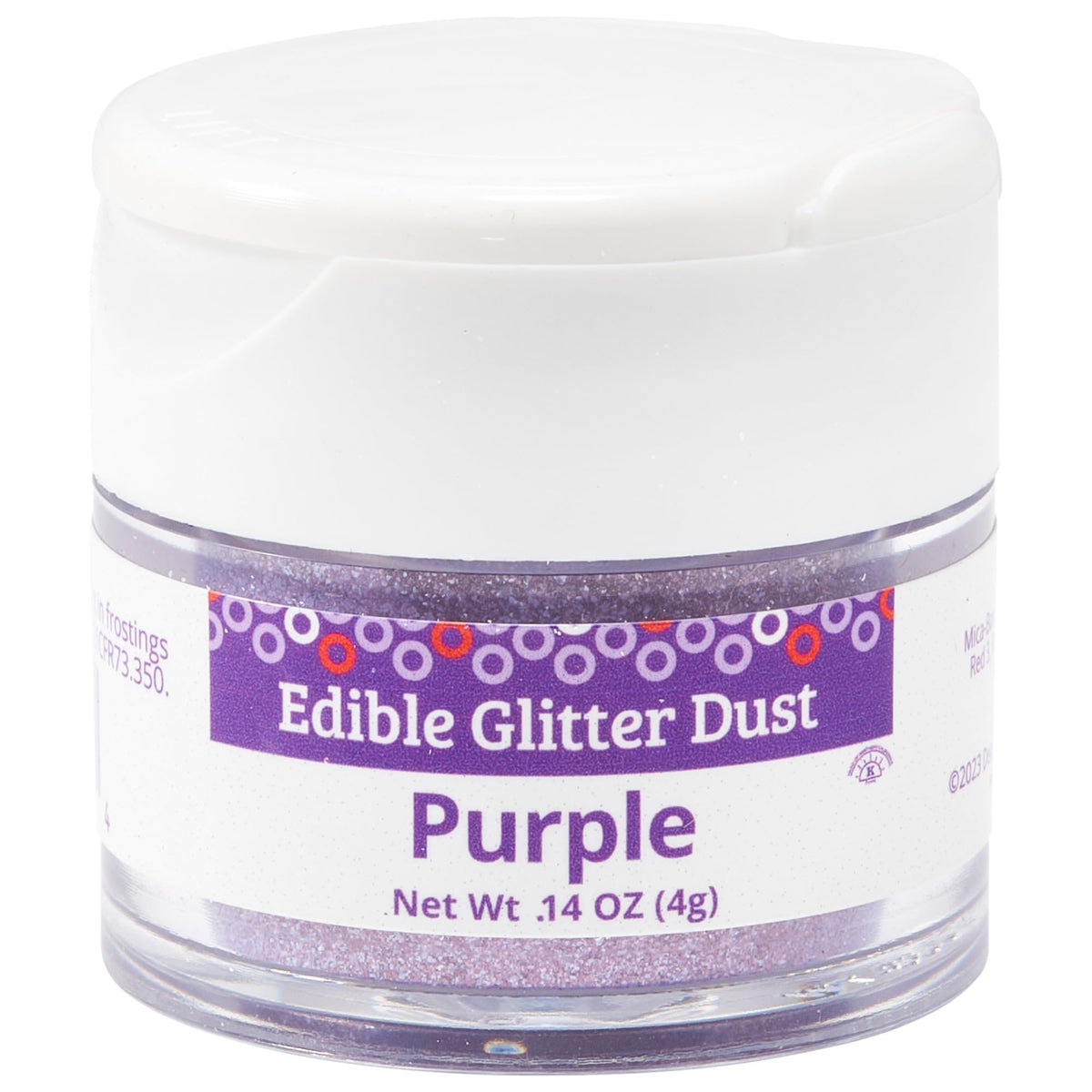 DecoPac Edible Glitter Dust | Purple | Edible Sparkle Powder For Cake Decorating, Cakes, Cupcakes, Cookies, and Donuts - 4g
