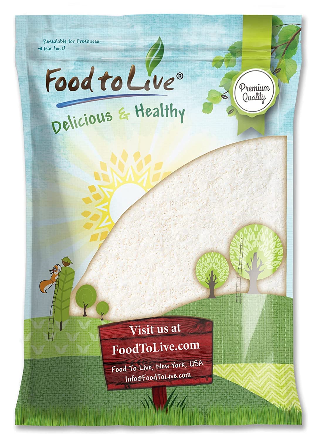 Food to Live Shredded Coconut, 4 Pounds - Unsweetened Coconut Flakes, Desiccated, Kosher, Vegan, Bulk. No Sulfites Added. Rich i