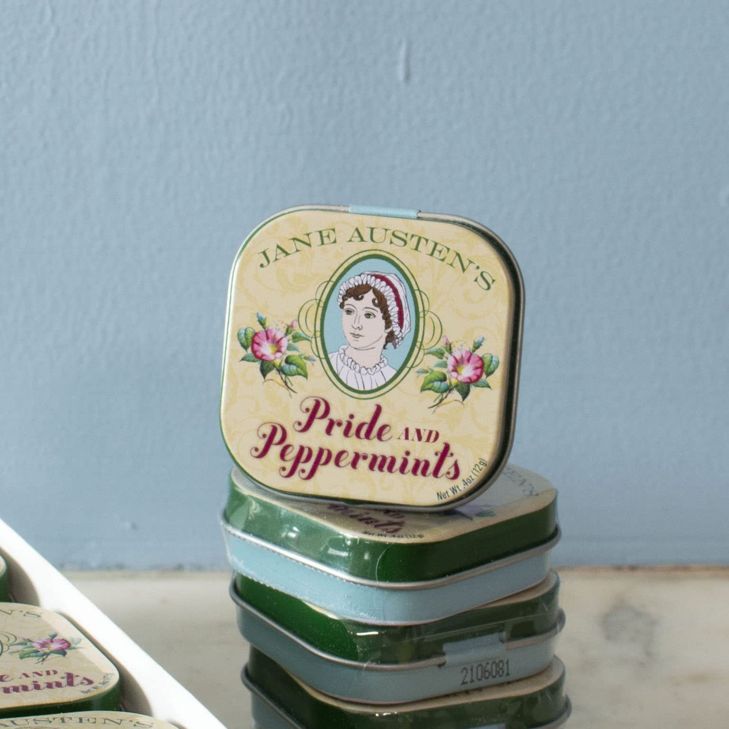 The Unemployed Philosophers Guild Jane Austen Pride And Peppermints Breath Mints, 1 Tin, Net Wt .4Oz (12G)