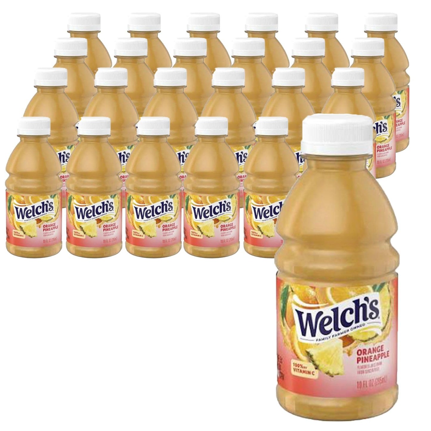 Fruit Juice Orange Pineapple Drink 10 fl oz Plastic Bottles 24 Pack