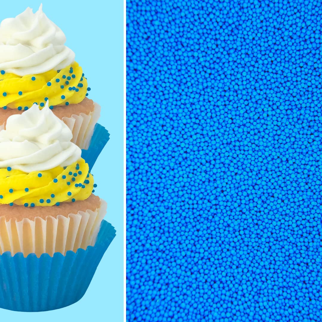 Sprinkle Deco Nonpareils Confetti Sprinkles, Mini Round Balls, 6oz, Red, White, Blue, Orange, Yellow, Black, Green