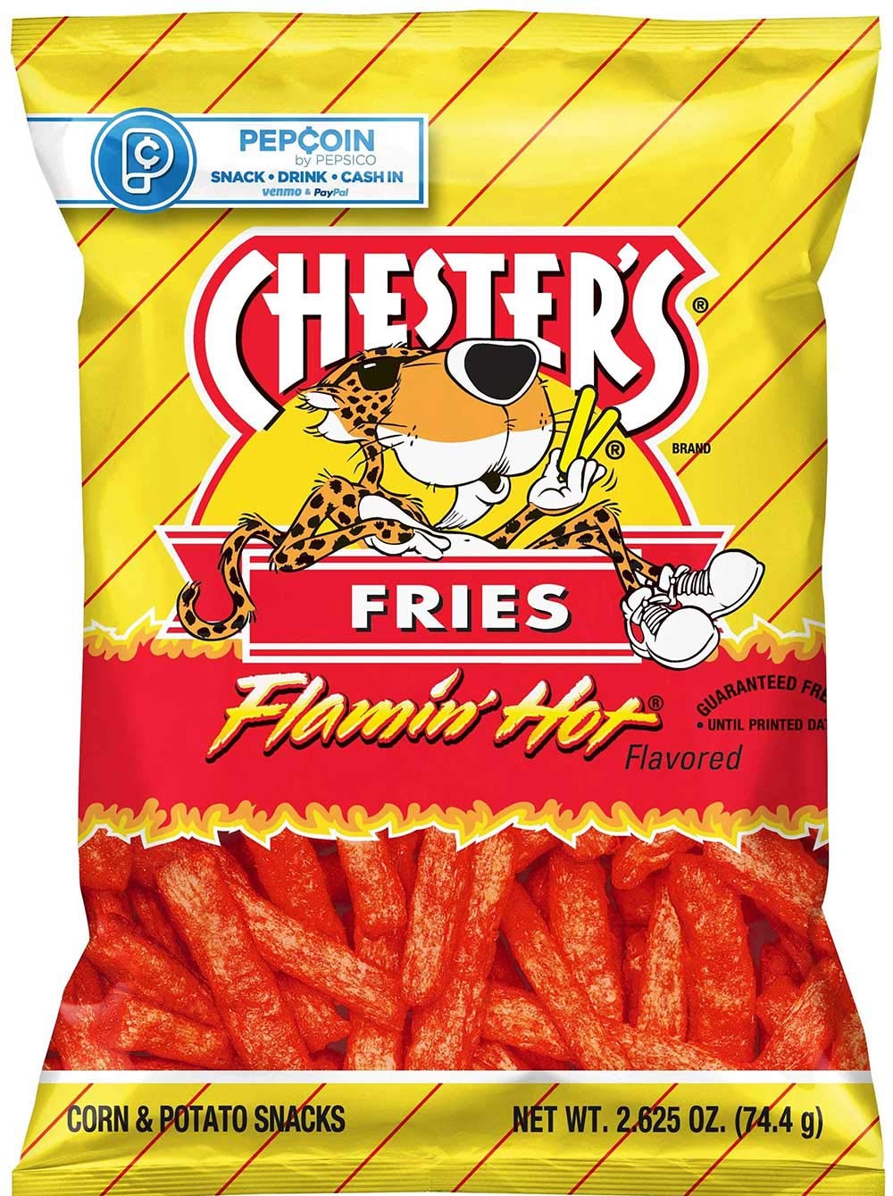 Chesters Flamin Hot Fries, 2.625 Ounce - 28 per case.