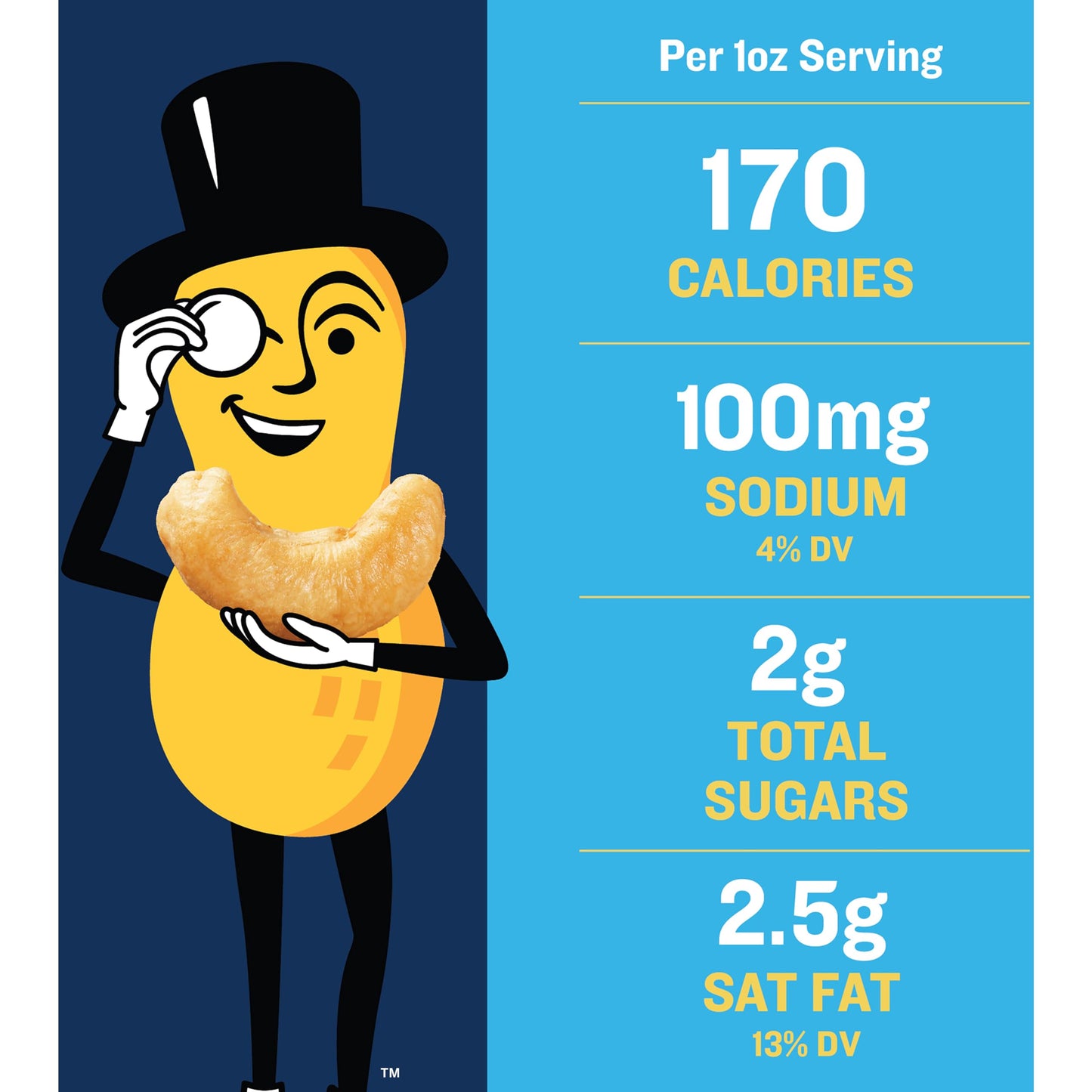 PLANTERS Deluxe Salted Whole Cashews, Roasted Snack, 33oz Container