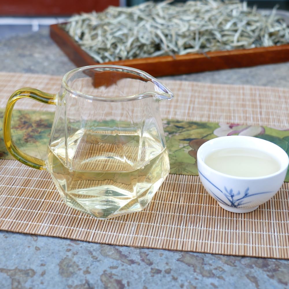 SANRAN Silver Needle White Tea Loose Leaf, Premium Yunnan Bai Hao, Low Caffeine, 5.29oz