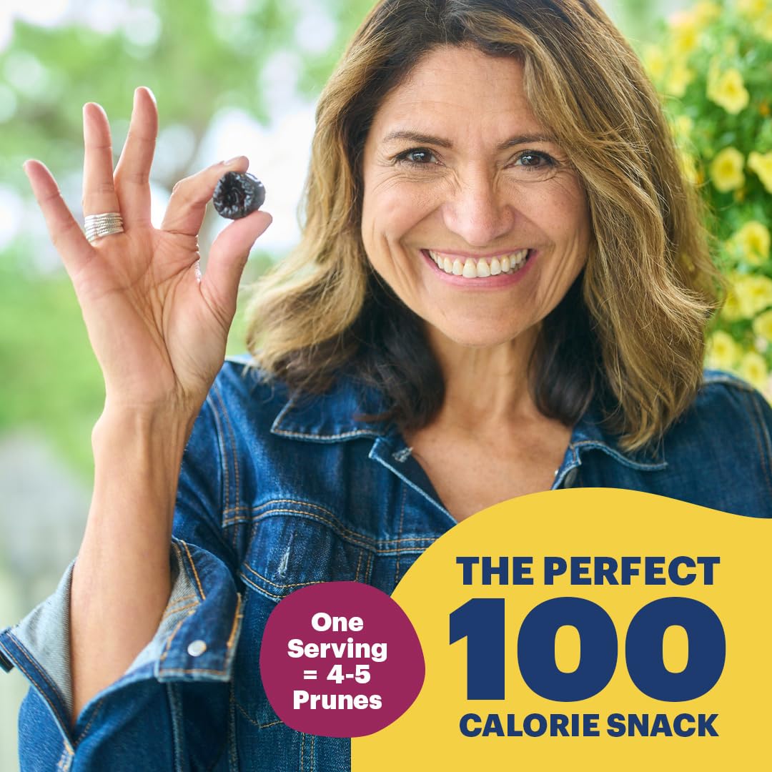 Sunsweet Amazin' Pitted Prunes - Dried Prunes Pitted Unsweetened - Gluten Free, Vegan, Low Fat - Fiber & Minerals - 16 Oz Canister X 6 Pack