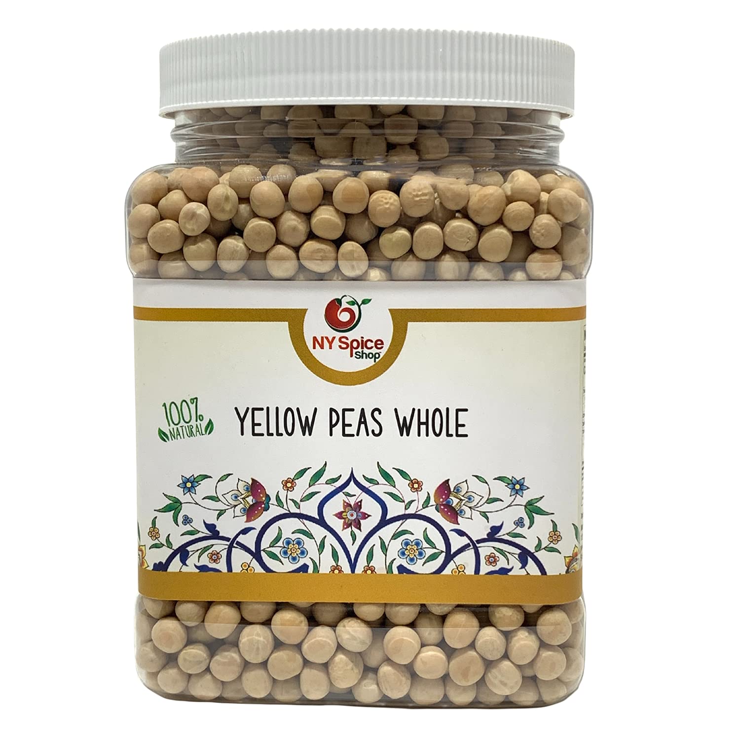 NY SPICE SHOP Whole Yellow Peas - 1.5 Pound (lbs.) Dry Yellow Peas - Pure & All-Natural Beans - Healthy & Delicious - Protein & 