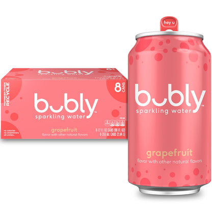 bubly Sparkling Water, Grapefruit, Zero Sugar & Zero Calories, Seltzer Water, 12 Fl Oz Cans (Pack of 8)