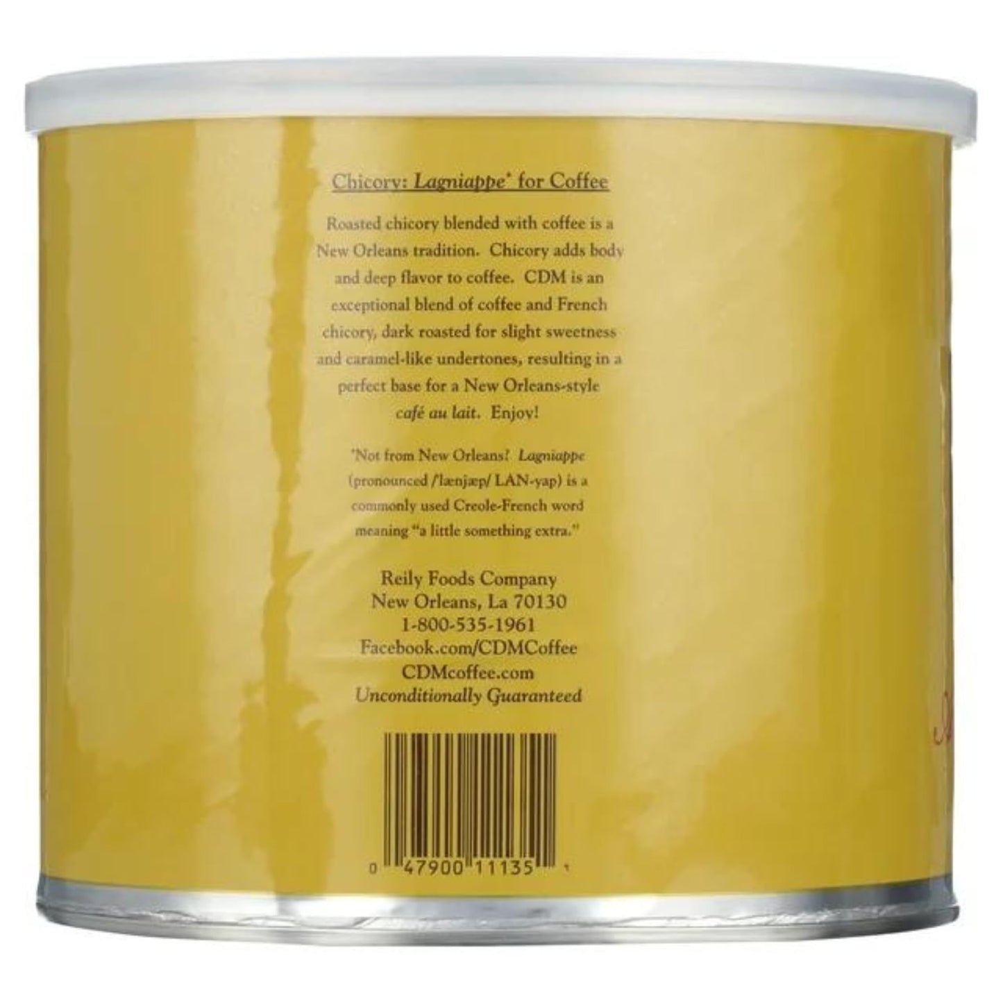 CDM Ground Coffee & Chicory Regular Grind, 34.5oz Can, Pack of 1