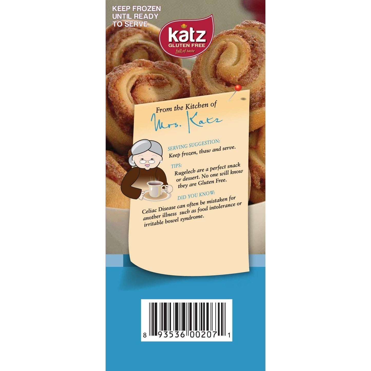 Katz Gluten Free Cinnamon Rugelach Mini Glazed Cinnamon Buns | Gluten Free, Dairy Free, Soy Free, Nut Free | Kosher (1 Pack of 8