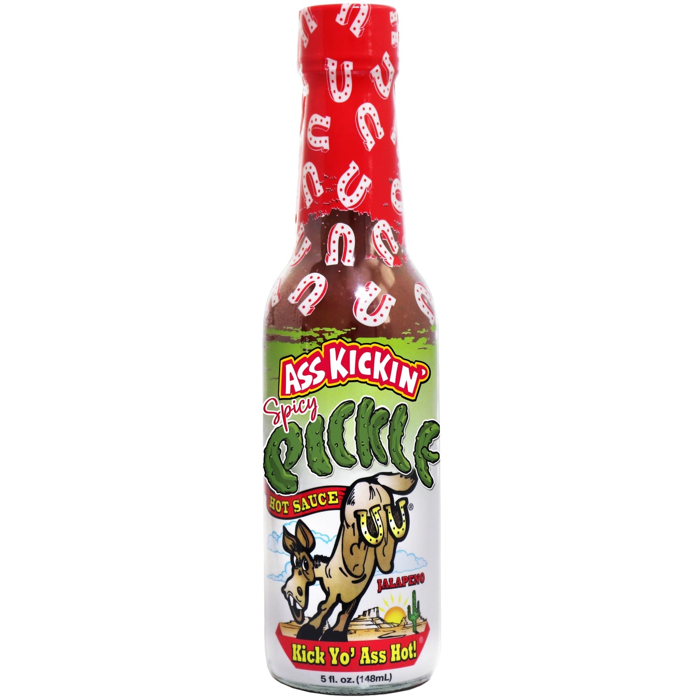 ASS KICKIN Spicy Pickle Hot Sauce - Premium Jalapeno Sauce for Wings & Burgers - 5 oz