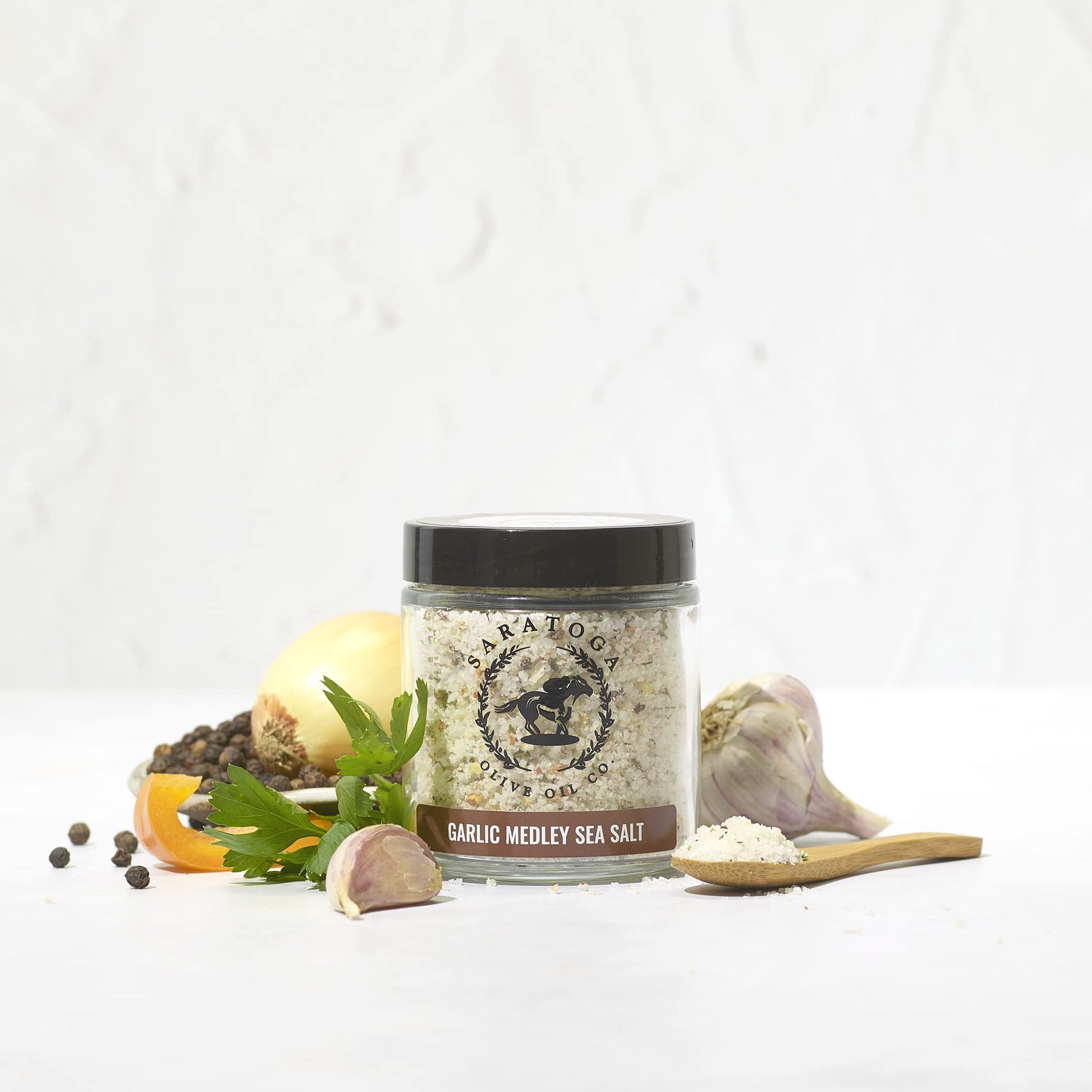 Saratoga Olive Oil Co. Garlic Medley Sea Salt, 4 Ounce, Pack of 1