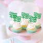 Ercadio 24 Pcs Cupcake Toppers Green Glitter Birthday Party Decorations for Men Women 420 Theme