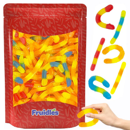 Fruidles Sugar-Free Gummy Worms Candy, Delicious Fruit Flavors Gummies (4.4 Pounds)