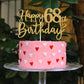 Sriburcio Gold Glitter Cake Topper - 68th Birthday Decorations, Cheers to 68 Years, Model SH--1108, Perfect for Party Supplies