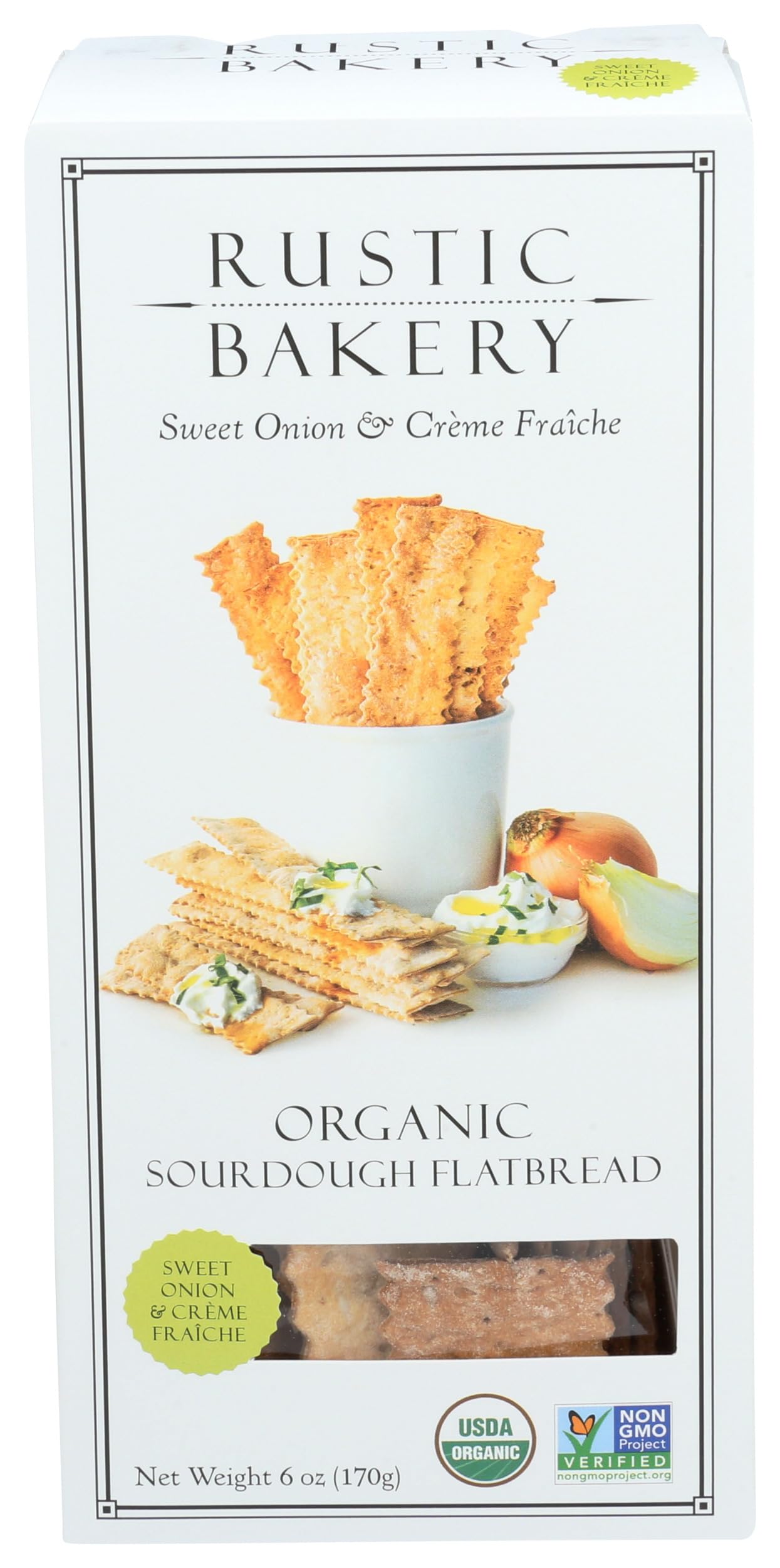 Rustic Bakery, Flatbread Onion Creme French, 6 Ounce