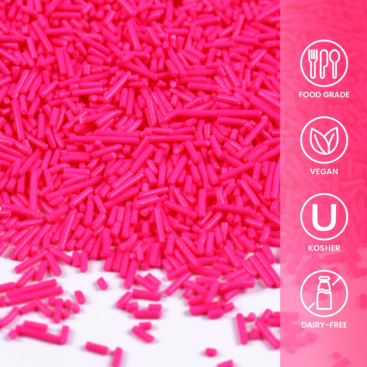 Sujoygar Pink Sprinkles Bulk, Pink Jimmies Sprinkles For Cake Decorating, 1.54 Lb Valentine'S Cake Sprinkles, Cupcake, Chocolate