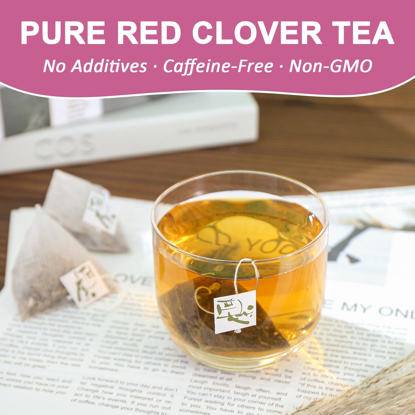 Fullchea - Red Clover Tea Bags  50 Teabags - Pure Red Clover Herb - Non-GMO - Caffeine-Free - Rich in Antioxidants & Supports Wellness