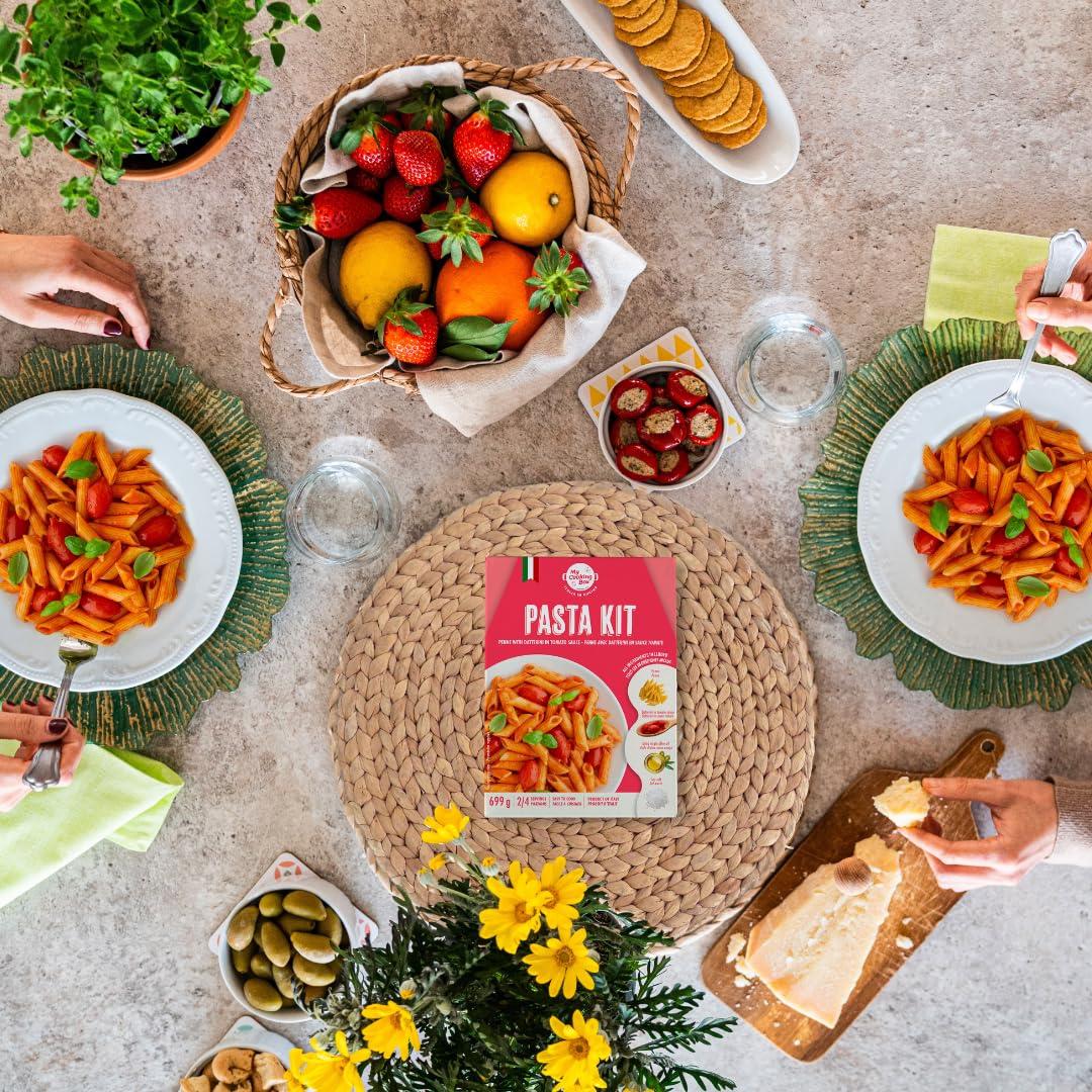 My Cooking Box Gourmet Pasta Dinner Kit Recipe - Penne with Tomato Sauce, Product of Italy, 24.7 oz (699g), All The Italian Ingr