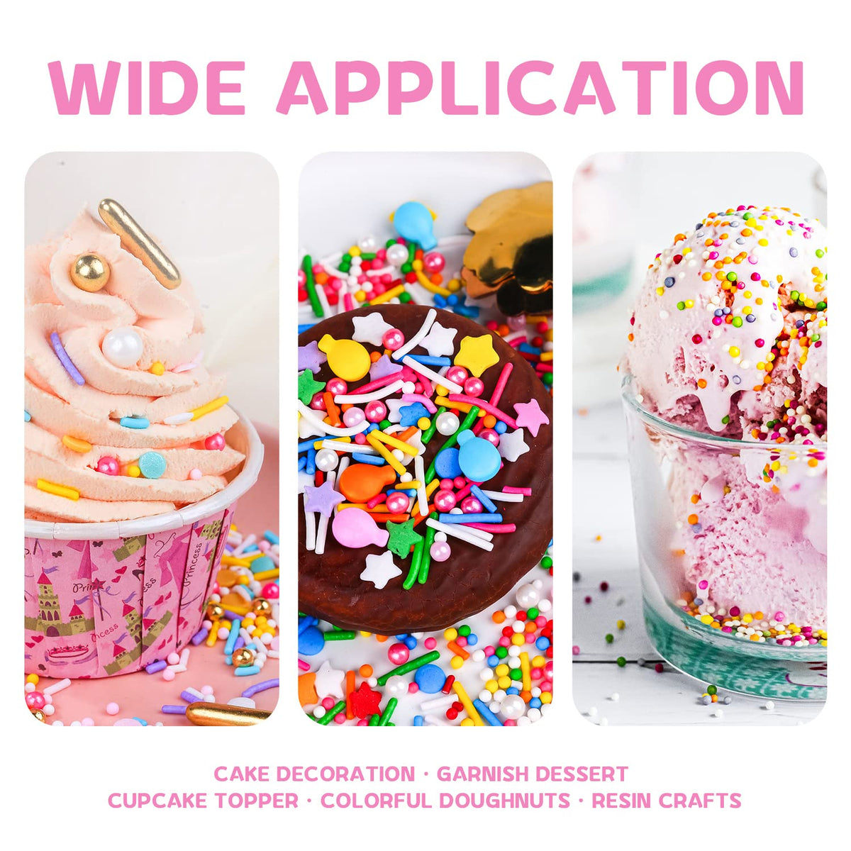 Sprinkles For Cake Decorating, 7 Ounce Rose Gold Edible Cake Decorations , Pink Sprinkles For Cupcake Toppers, Cookies, Chocolat