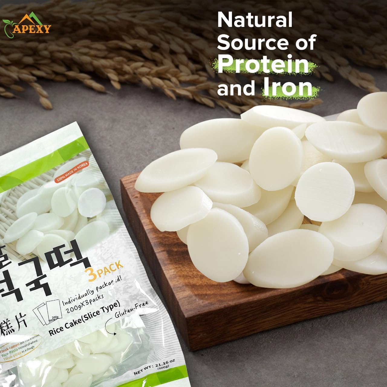 APEXY Tteokbokkik Rice Cake, Chewy Korean Snack, Vegan, Gluten Free, 42.32 oz (Pack of 1)
