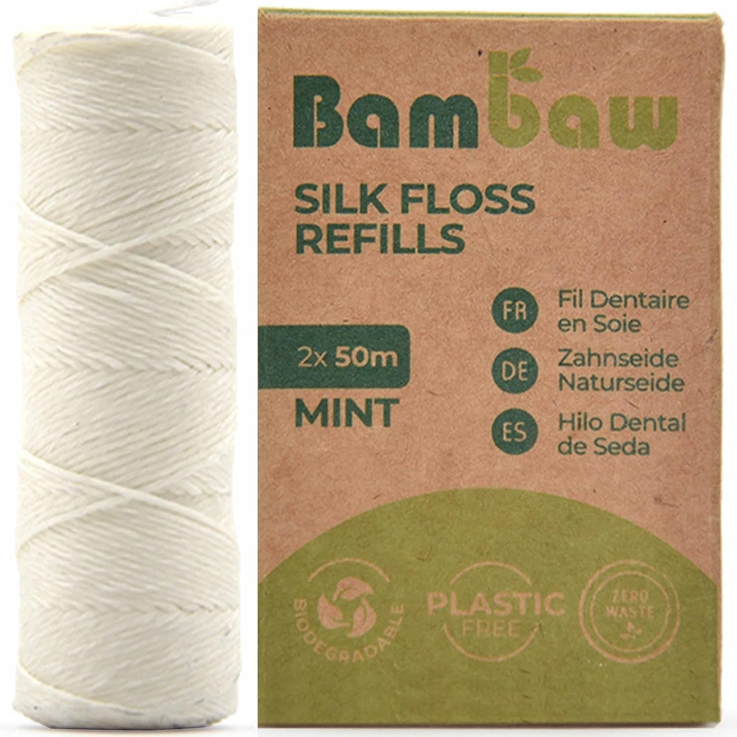 Refill Silk Dental Floss  Candelilla Wax Tooth Floss  Natural Dental Tape  Plastic Free Dental Floss  Eco Floss  Stainless Steel