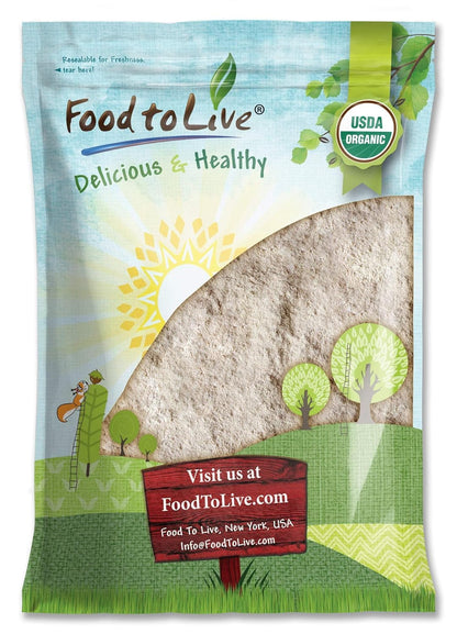 Food to Live Organic Barley Flour, 5 Pounds - Non-GMO, Stone Ground from Whole Hulled Barley, Fine, Kosher, Vegan, Bulk. Rich in