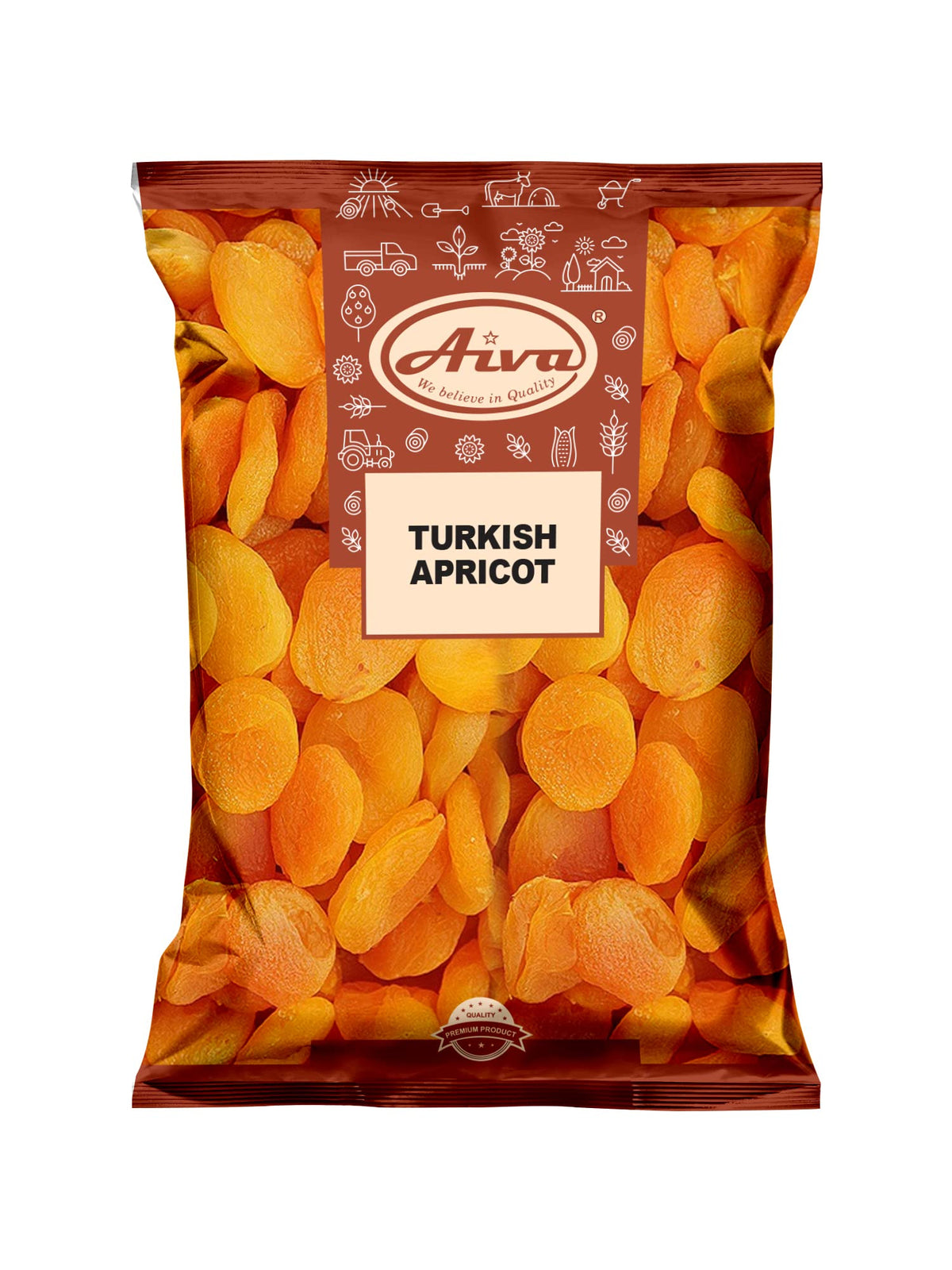 Aiva Turkish Apricot Large - 4 Lb Bulk Bag, Premium Dried Apricots for Snacking & Baking