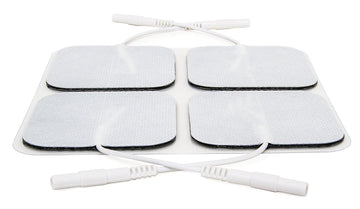 Reserv 2'' X 2'' Premium Re-Usable Self Adhesive Electrode Pads For Tens/Ems Unit, Fabric Backed Pads With Premium Gel (White Cl