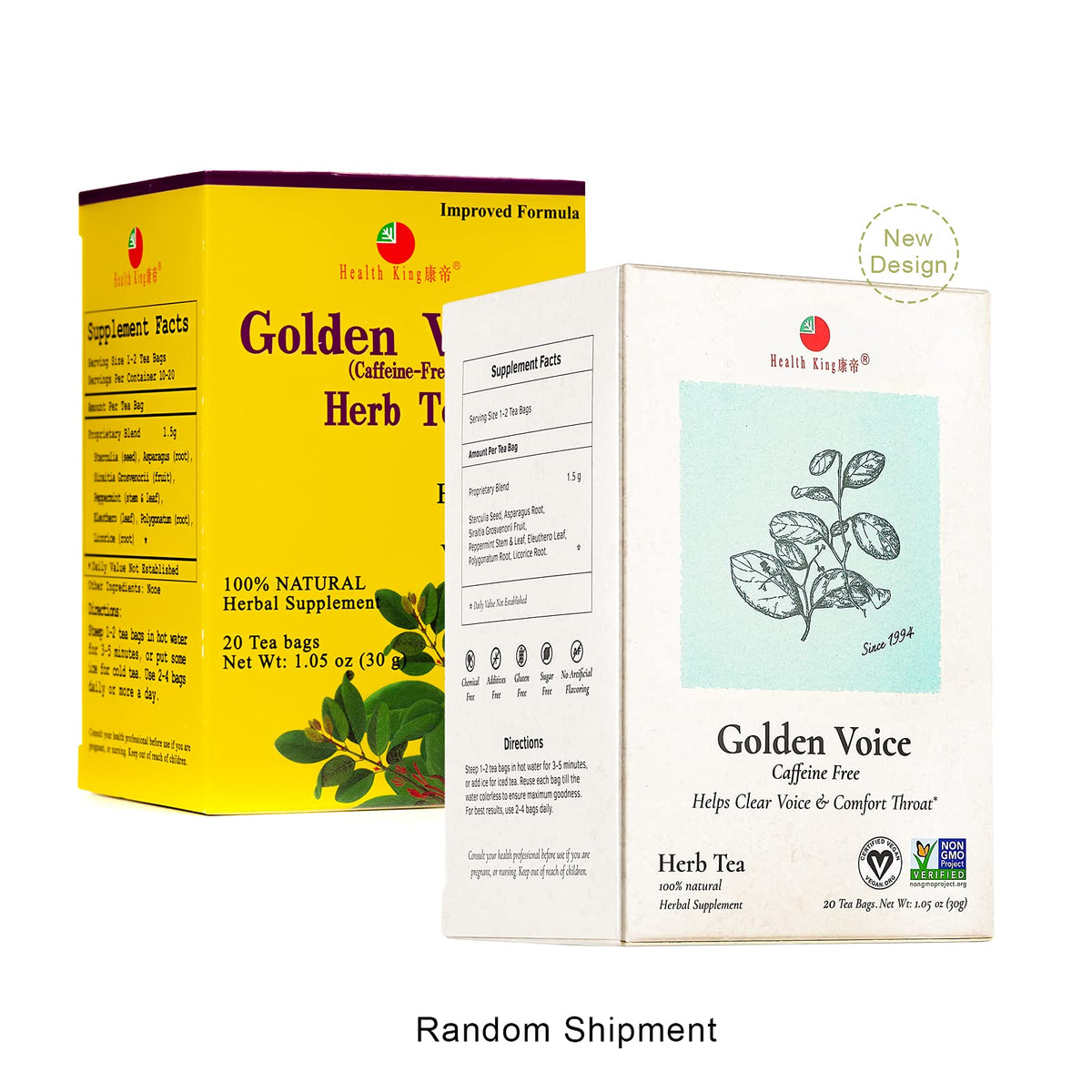 Health King Golden Voice Herb Tea, 20 Count