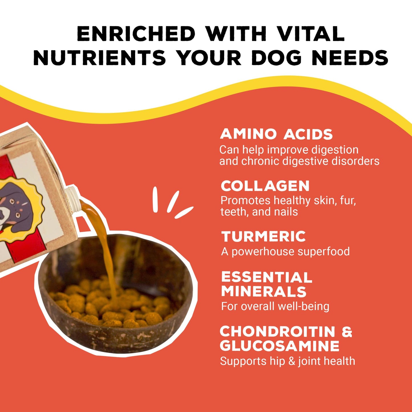 Brutus Bone Broth for Dogs - All Natural Gravy & Treat - 64 Fl Oz - Made in USA - Glucosamine & Chondroitin for Healthy Joints