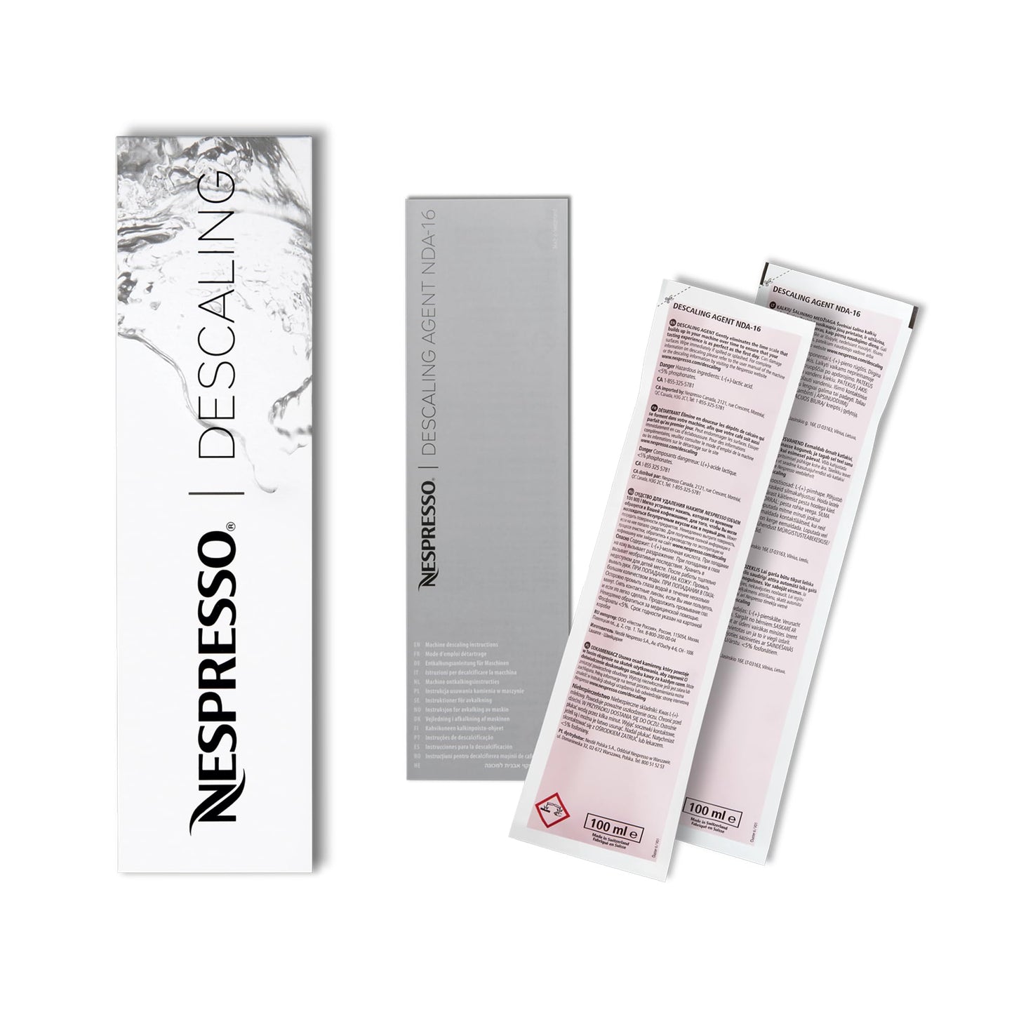 Nespresso Descaling Kit Solution, Compatible with all Nespresso models, 2 Pack