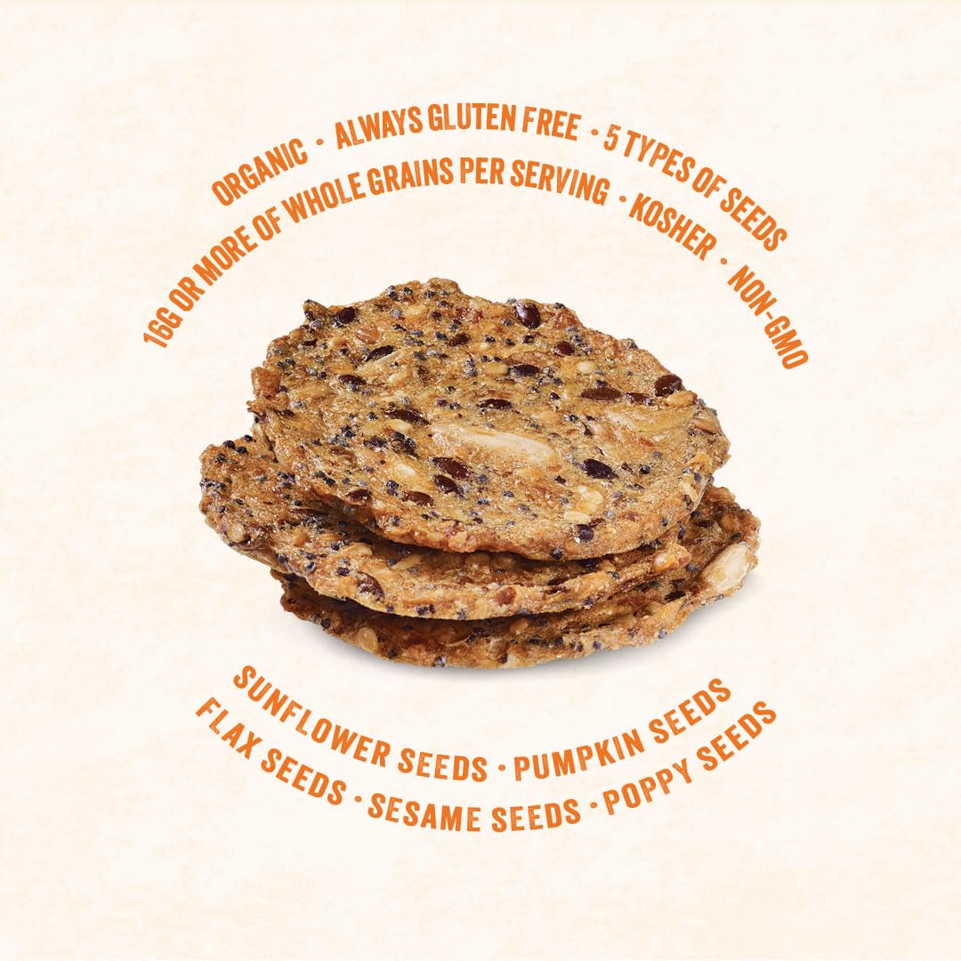 Marys Gone Crackers Super Seed Crackers, Everything, 4 Ounce (Pack of 1), Organic Plant Based Protein, Gluten Free