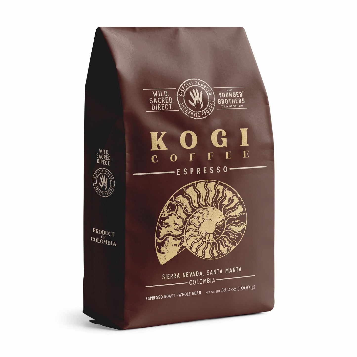 The Younger Brothers Trading Co. Kogi Coffee - Ethically Sourced Colombian Whole Bean Espresso Roast, 35.2 oz