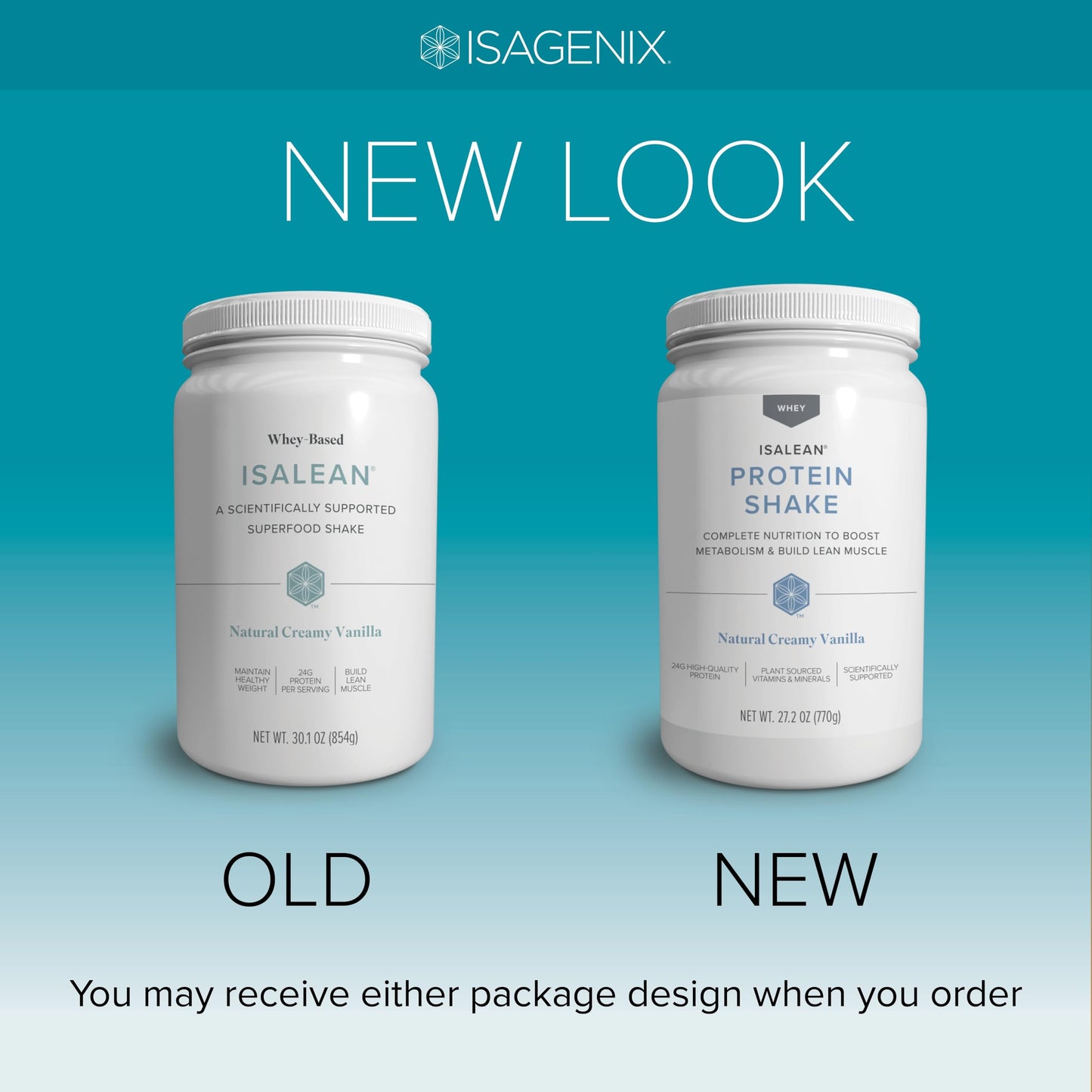 Isagenix IsaLean Protein Shake - Superfood Meal Replacement - 27.2 oz Canister - Natural Creamy Vanilla