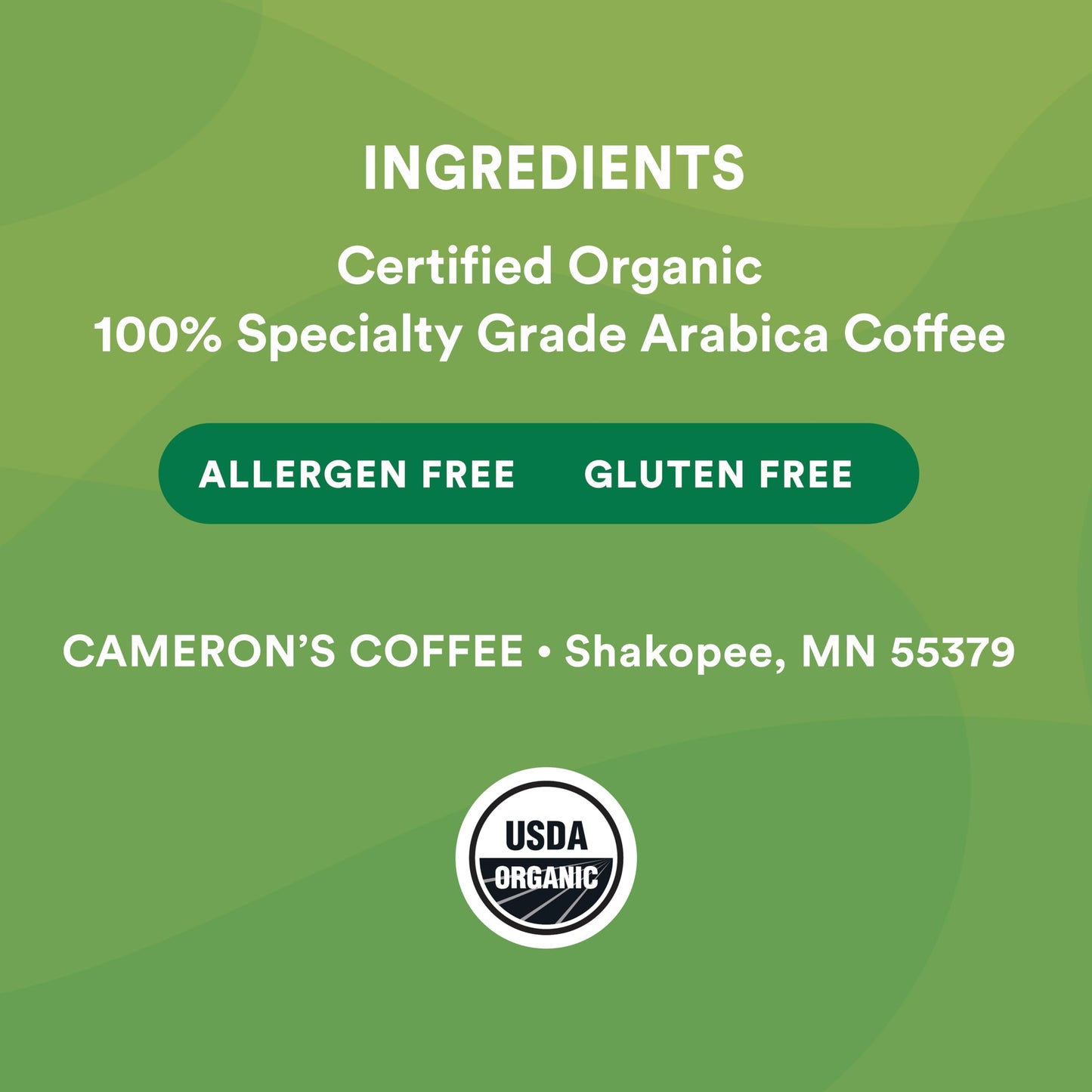 Camerons Coffee Roasted Whole Bean Coffee, Organic 100% Colombian, 4 Pound