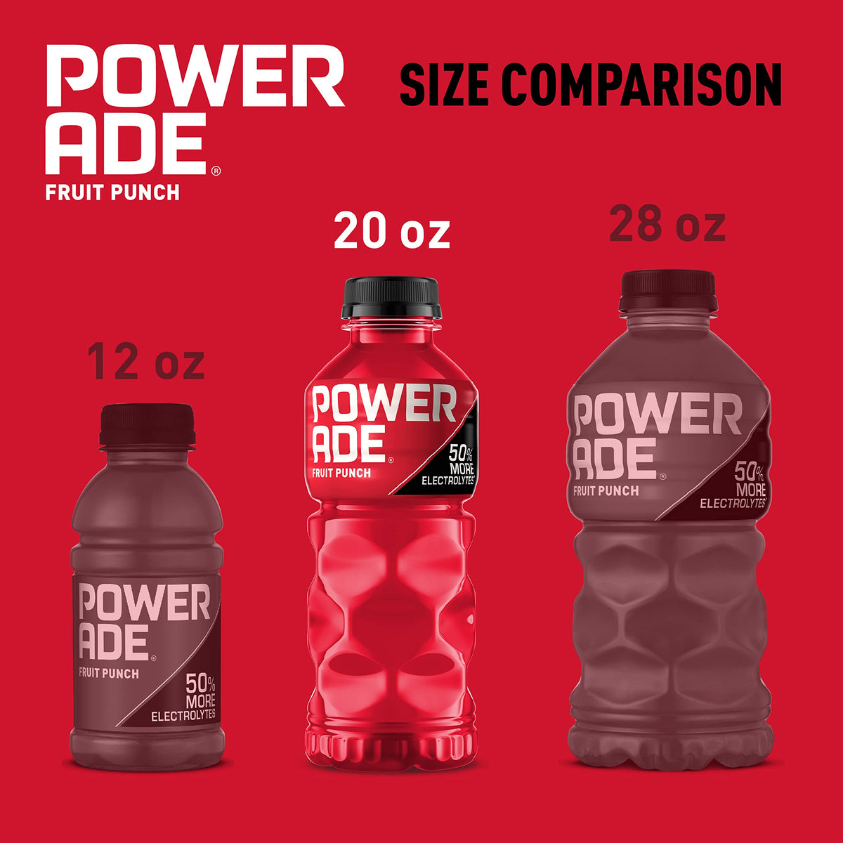 Powerade Fruit Punch, Electrolyte Enhanced Sports Drink, 20 Fl Oz Bottles, 8 Pack