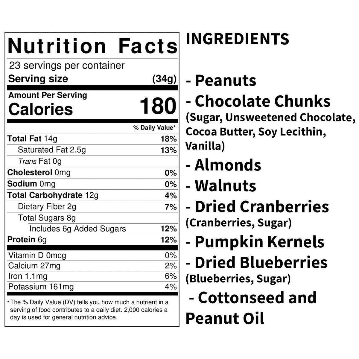 Brain Booster Nut Seed And Fruit Mix - Walnuts, Almonds, Peanuts And A Touch Of Sweetness From Dried Cranberries, Blueberries, And Chocolate. (1.75 Pound Bag)