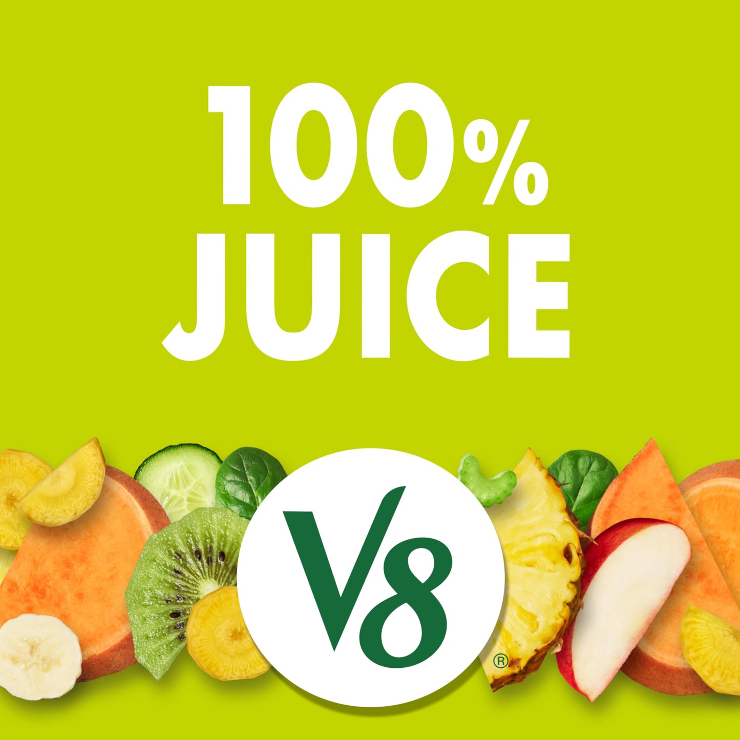 V8 Deliciously Green 100% Fruit and Vegetable Juice, 46 fl oz Bottle (6 Pack)
