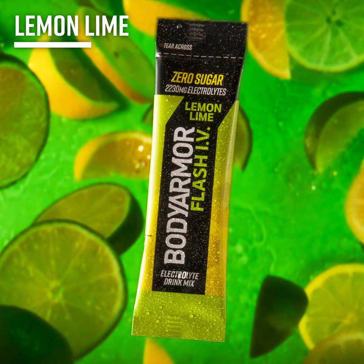 Bodyarmor Flash Iv Electrolyte Packets, Lemon Lime - Zero Sugar Drink Mix, Single Serve Packs, Coconut Water Powder (6 Count)
