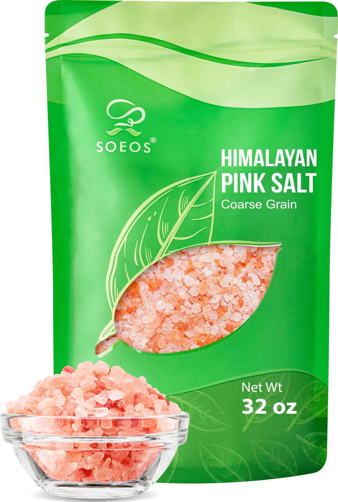 Soeos Himalayan Pink Salt Coarse Grain 32 oz Refill for Grinder
