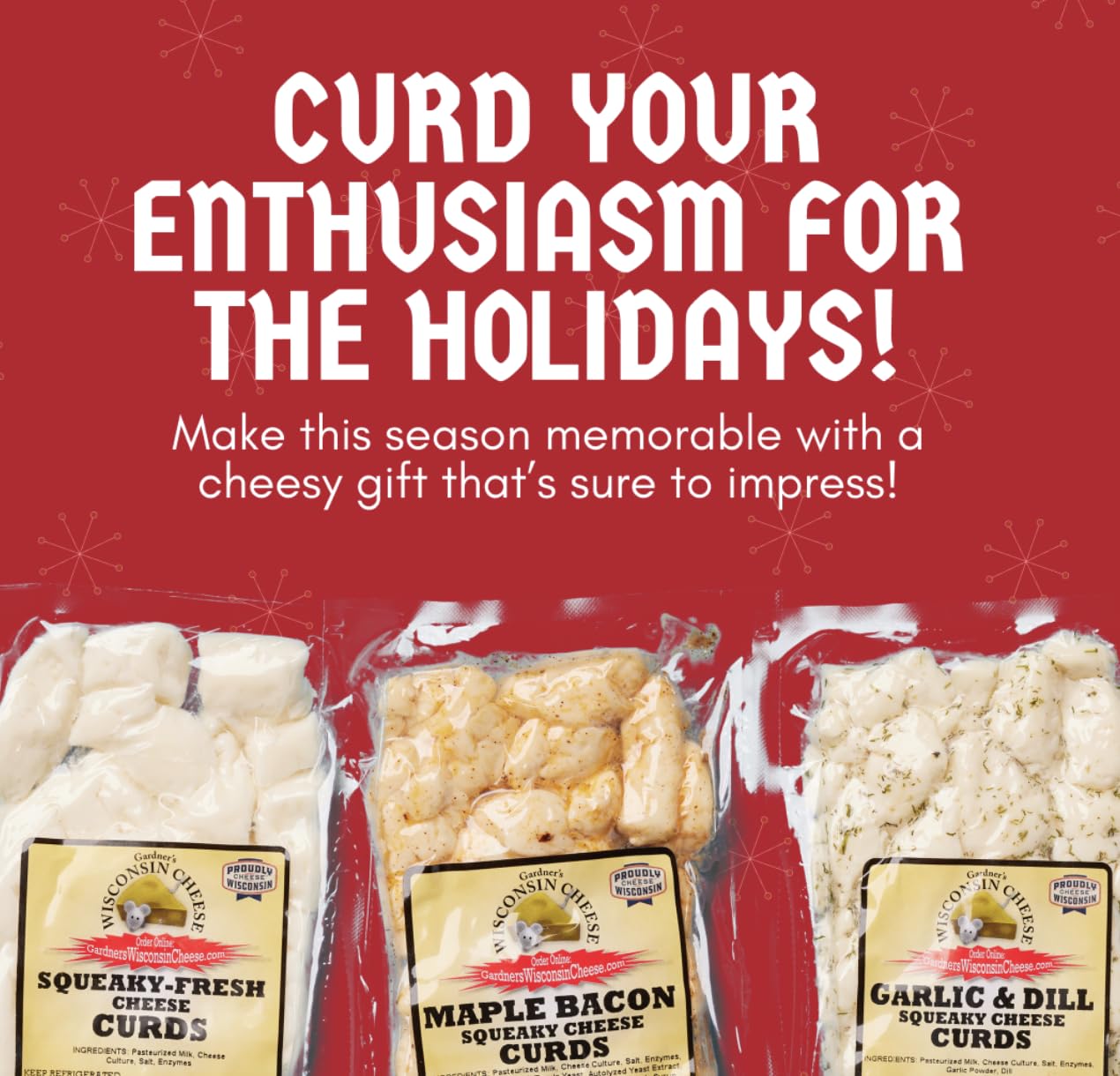 Gardners Wisconsin Cheese Curds 4 Pack - White Cheddar, 6 Ounces Each, Artisan Cheese Perfect for Gifts and Grilling