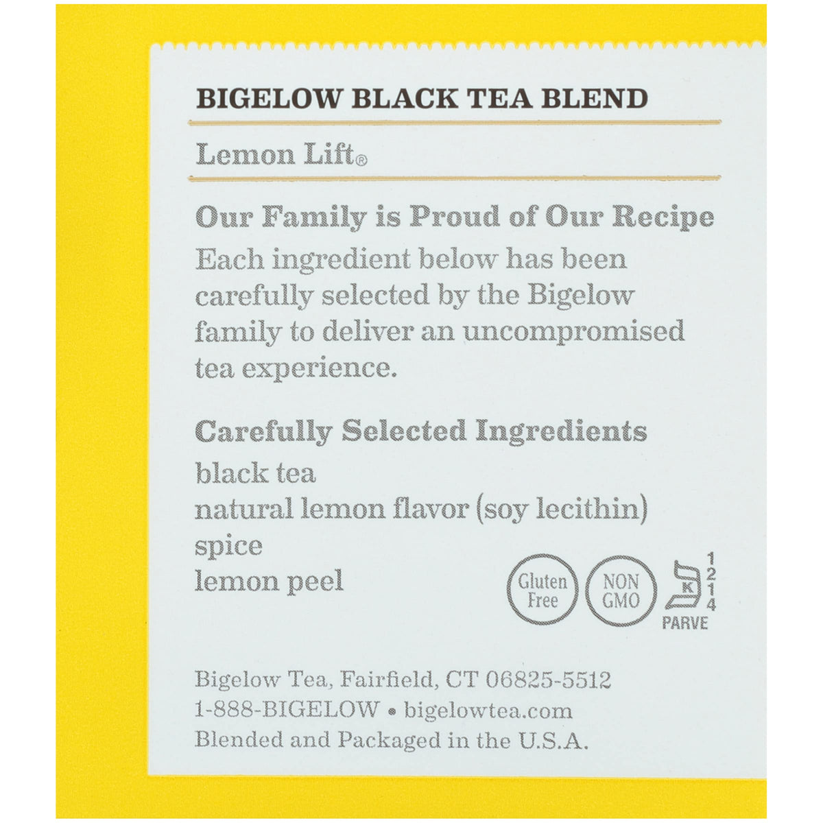 Bigelow, Black Tea, Lemon Lift, 20 Tea Bags, 1.37 Oz (38 G)