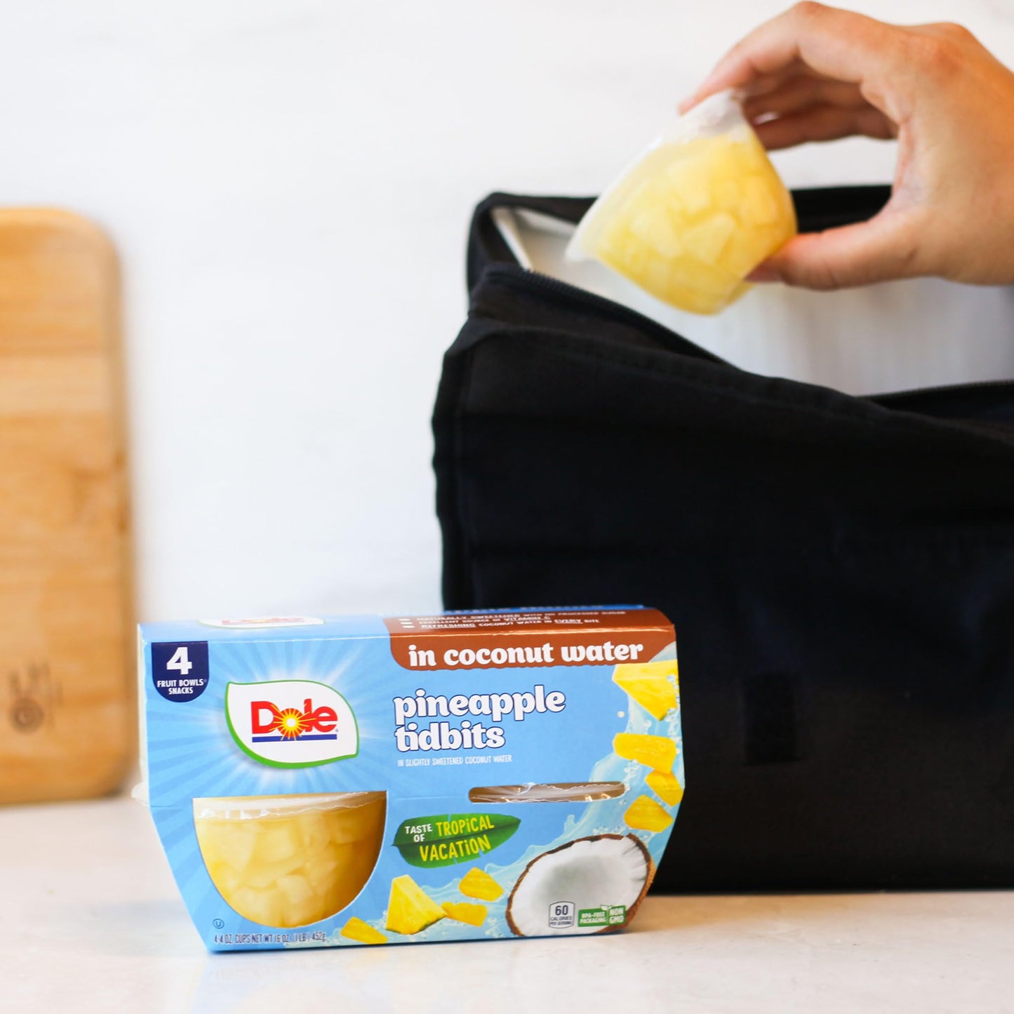 Dole Pineapple Tidbits in Coconut Water - Dole Fruit Bowls Snacks - 4 oz Fruit Bowls - 24 Pack
