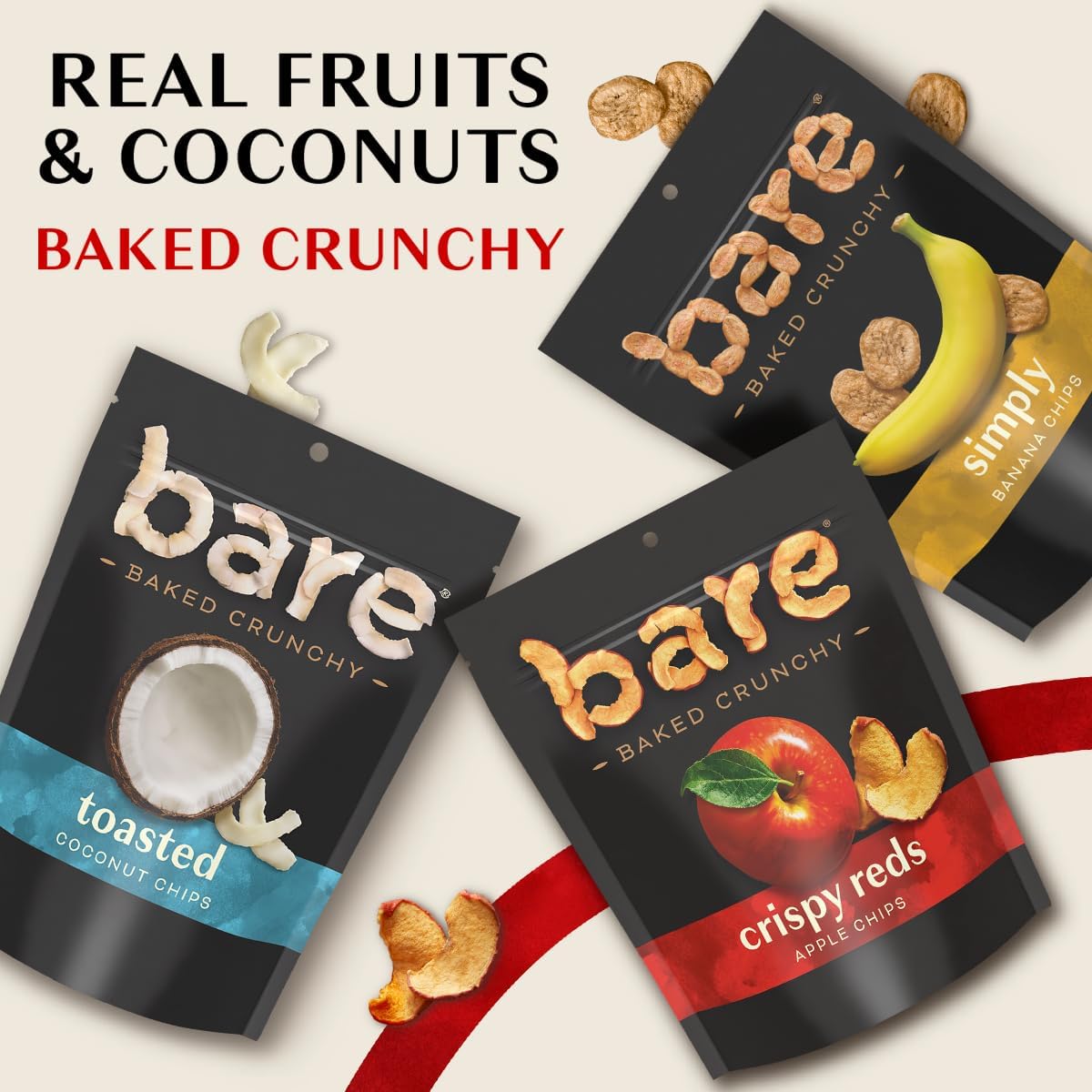 Bare Baked Crunchy Apple Chips, Granny Smith Apple, Gluten Free, 3.4 Oz Bag