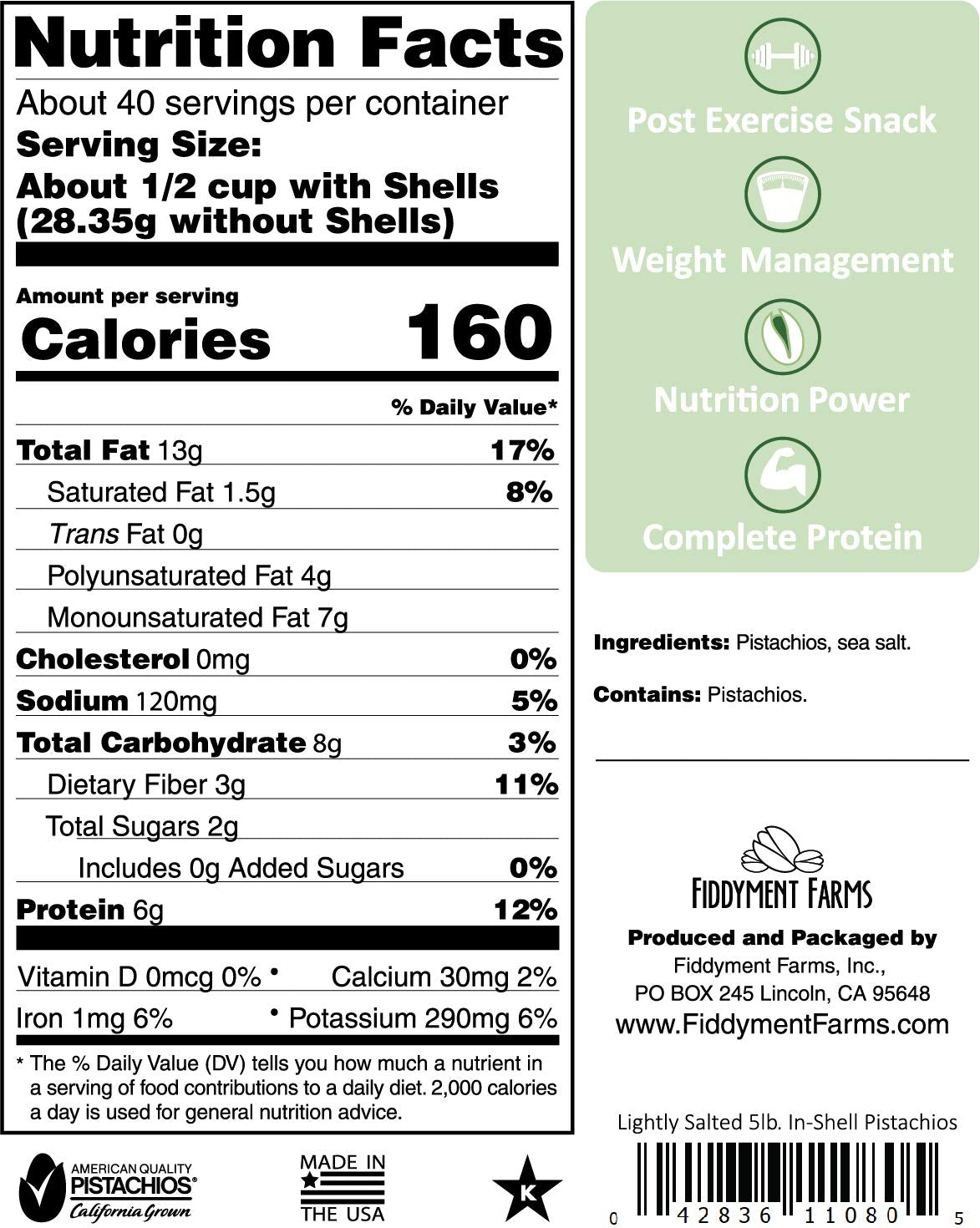 Fiddyment Farms In-Shell Lightly Salted Peanuts, 5 LB Pack