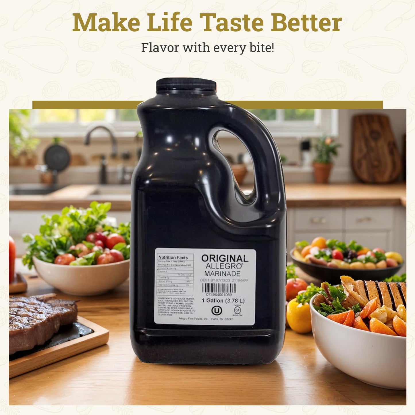 ALLEGRO - The Marinate Everything Marinades - Original 1 Gallon (128 oz), Pack of 1